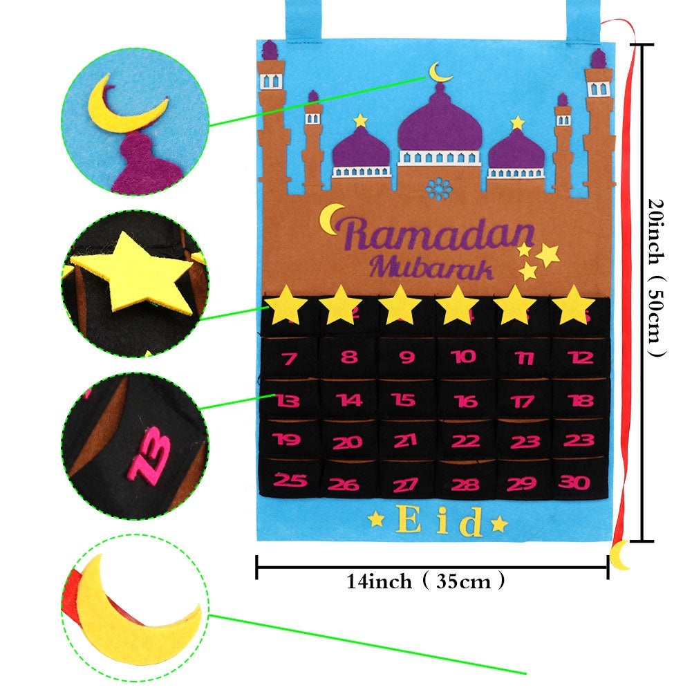 Calendrier du Ramadan - Calendrier du compte à rebours suspendu Eid Mubarak