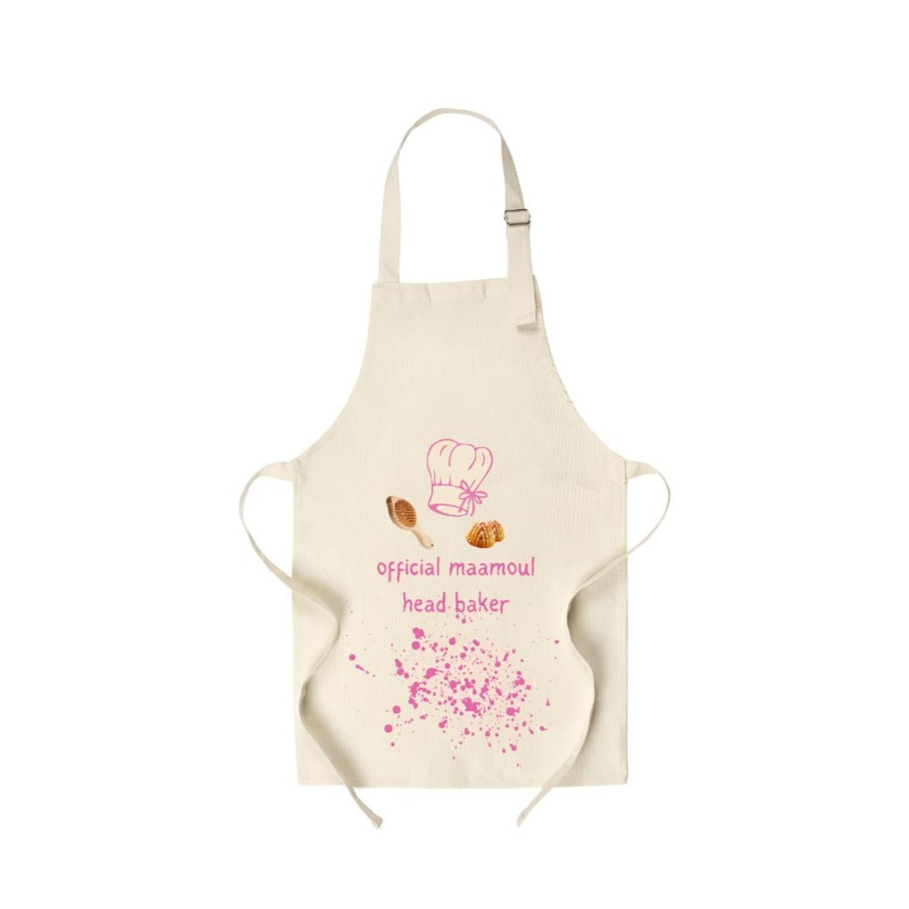Official maamoul head baker - Pink Print - Children Apron