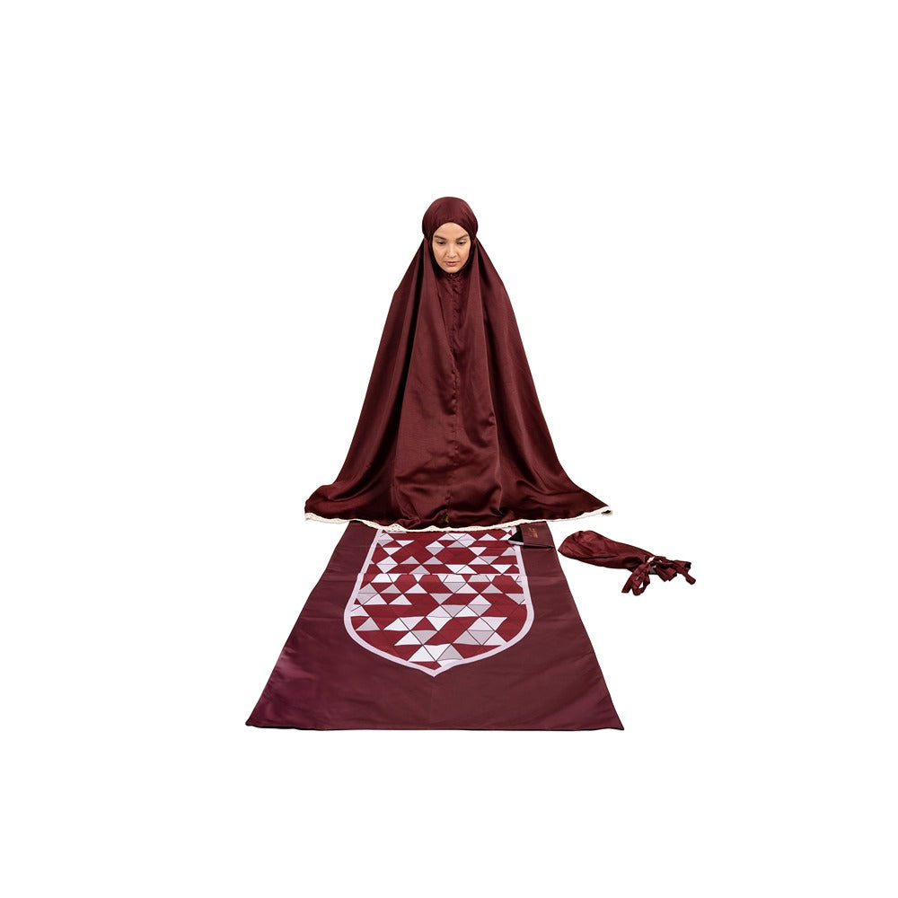 طقم صلاة من قطعتين - أحمر لامع
