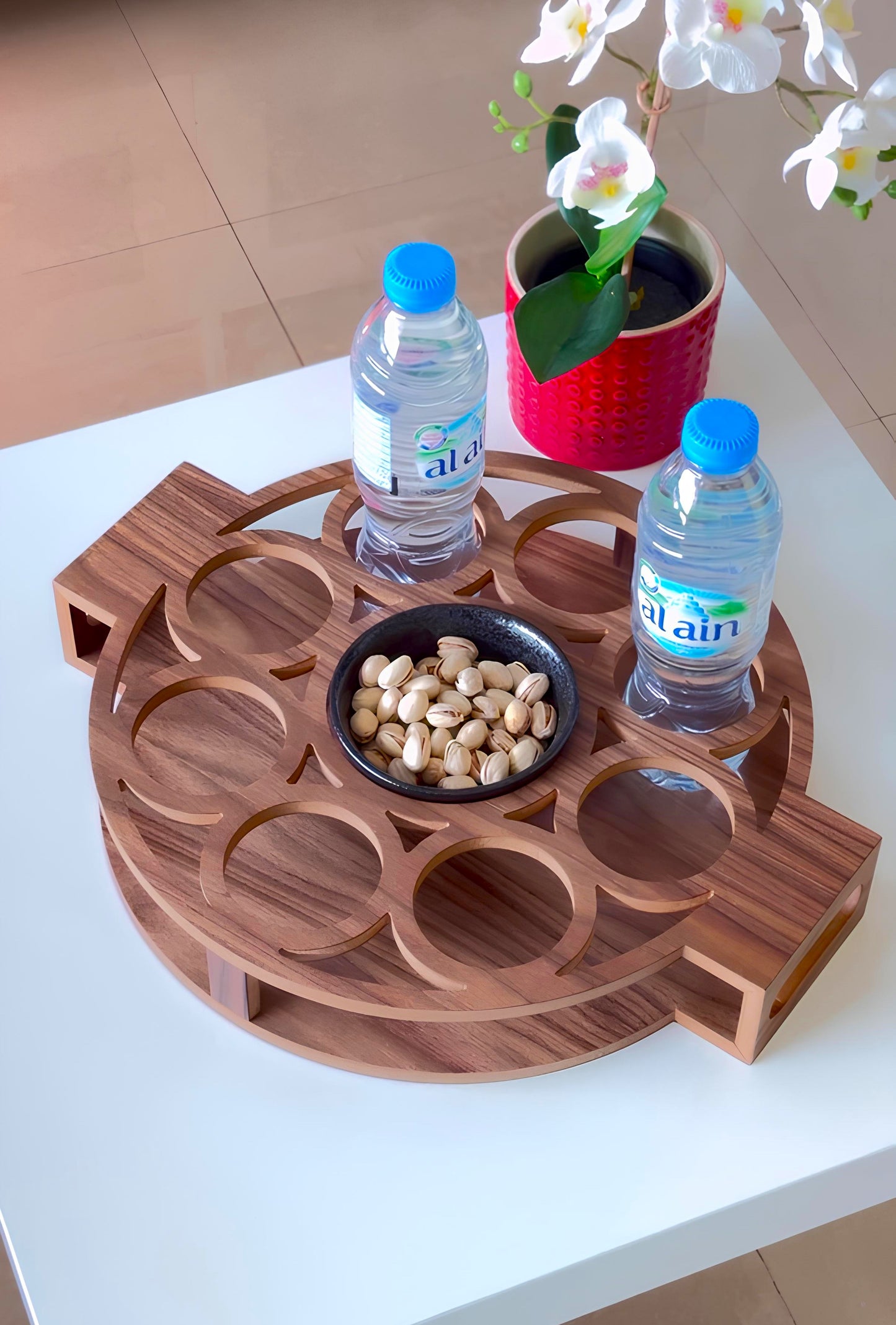 Iftar Water and Dates Wooden Tray