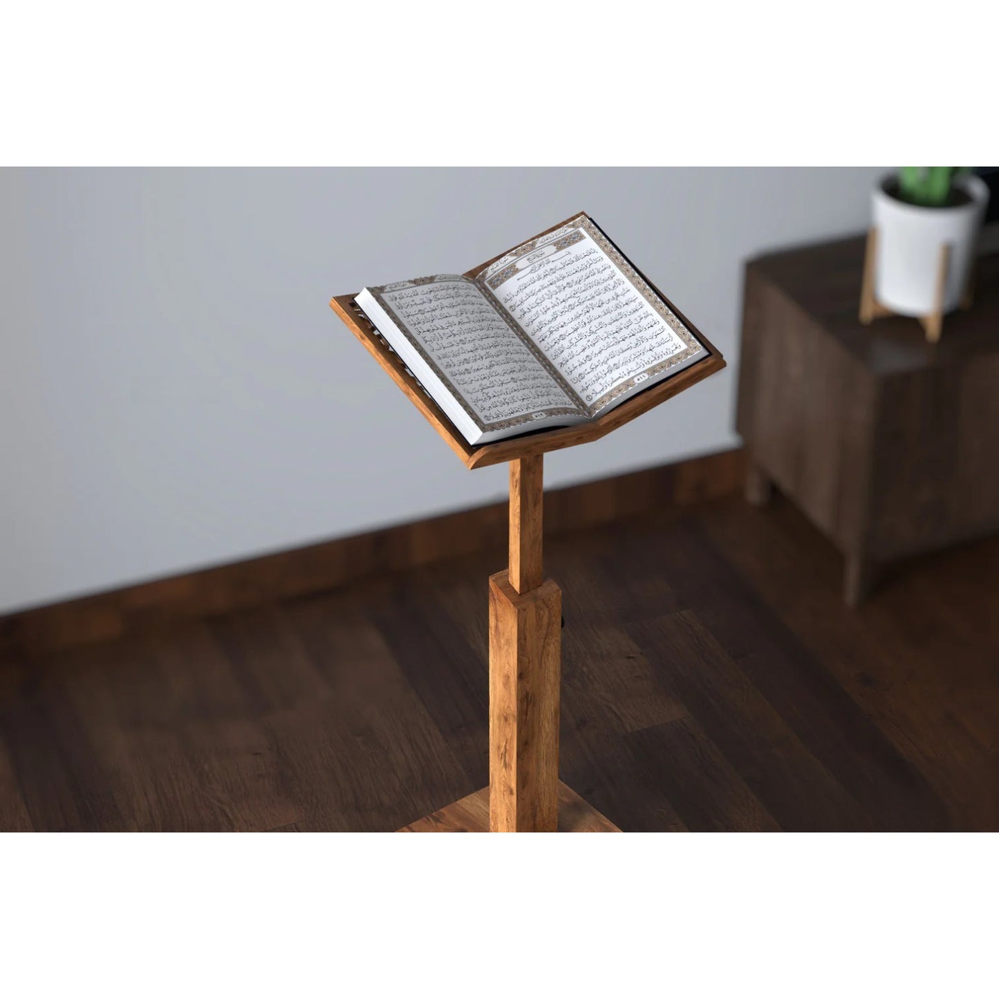 Adjustable Wooden Arabic Caligraphy Quran Stand