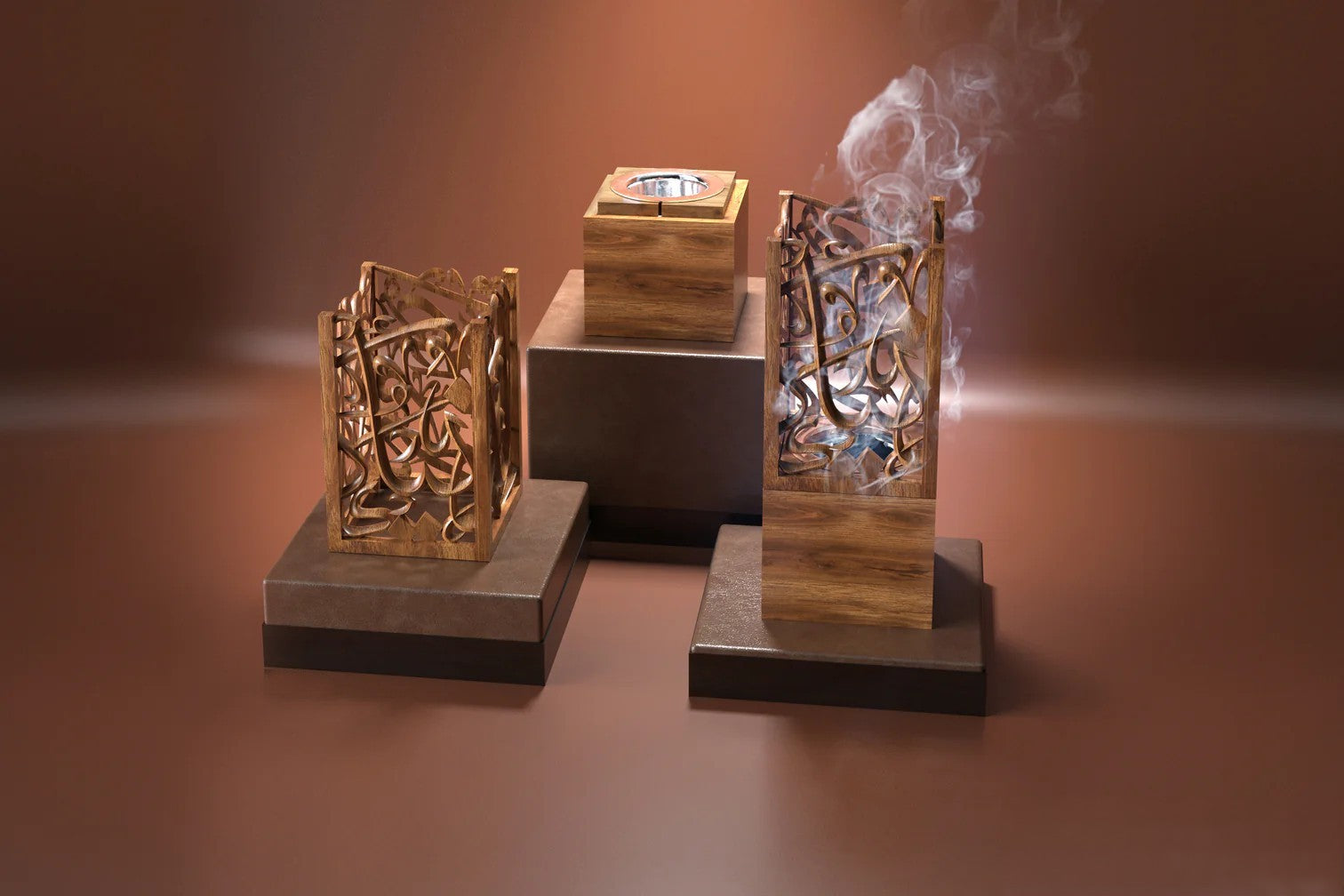 Wooden Arabic Calligraphy Incense Burner