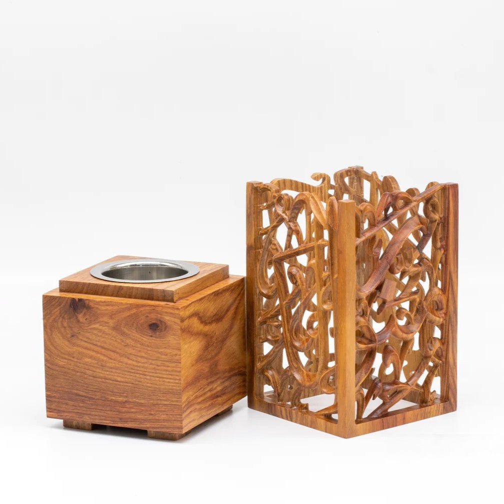 Wooden Arabic Calligraphy Incense Burner