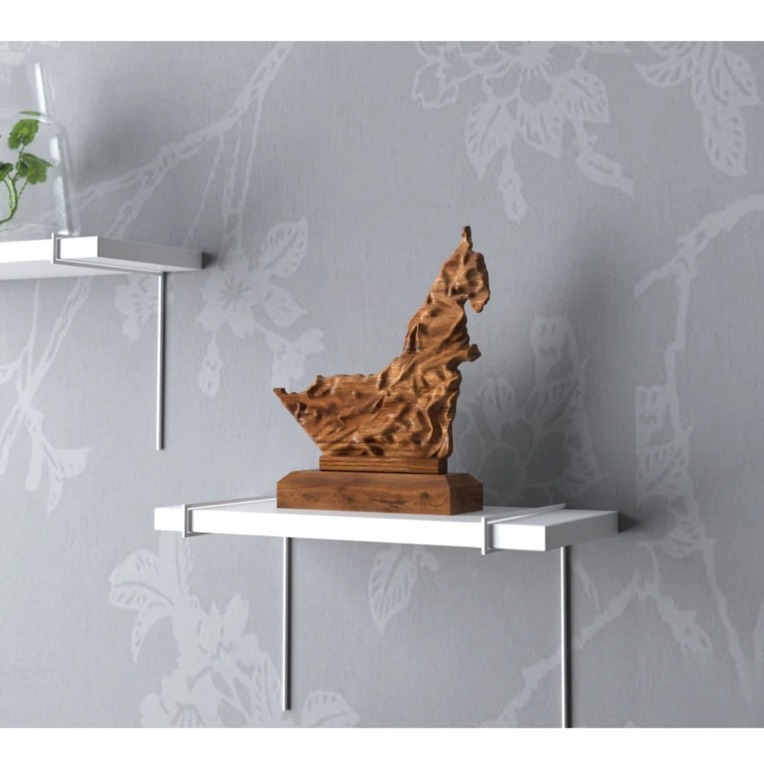 UAE Wooden Map Table Deco