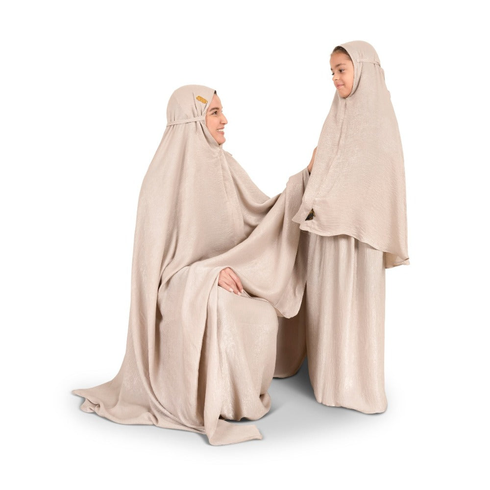 Prayer Dress - Muslim Princess 2 Piece Set - Child - Pink Ash Color