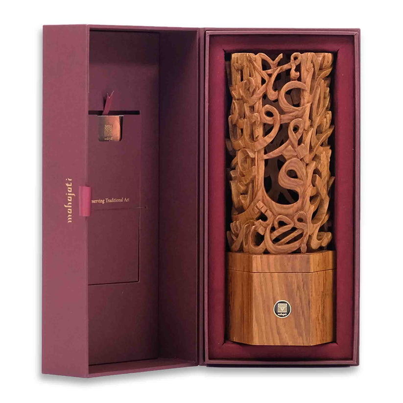 Semi 3D Hexagonal Mubkhara - Teak Wood Carving
