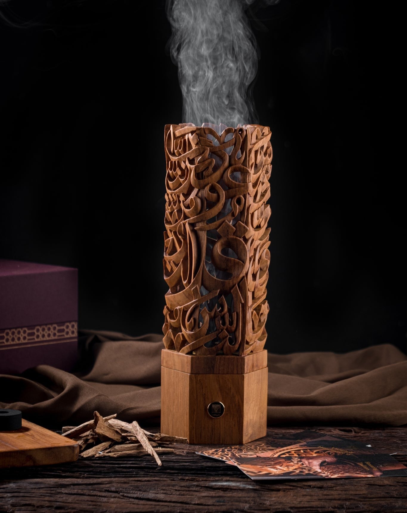 Semi 3D Hexagonal Mubkhara - Teak Wood Carving