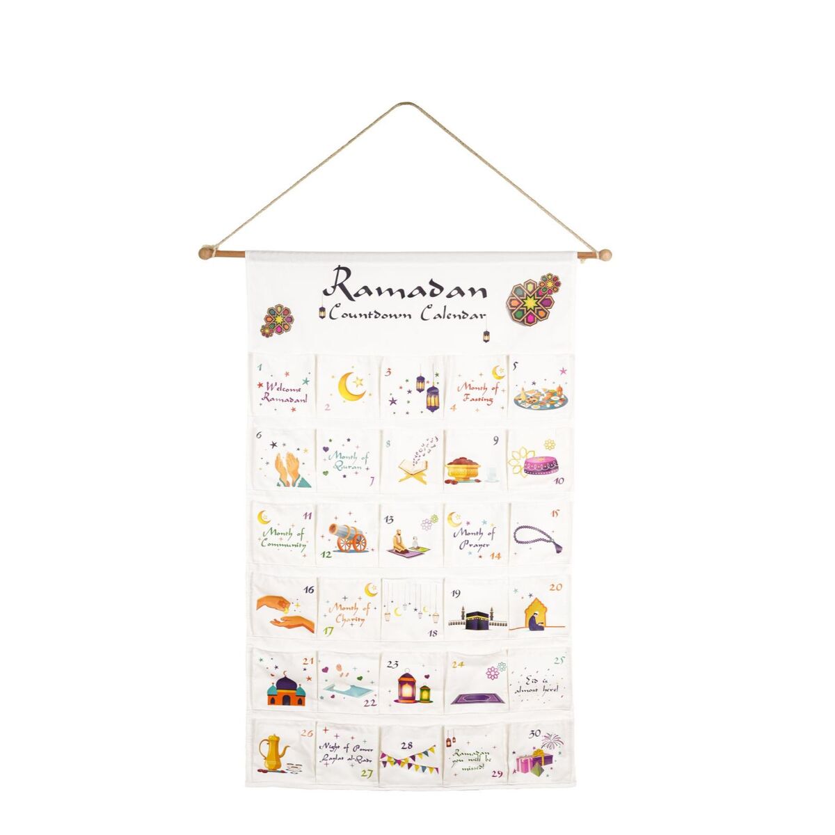 Calendrier du compte à rebours du Ramadan pour les enfants - Canva