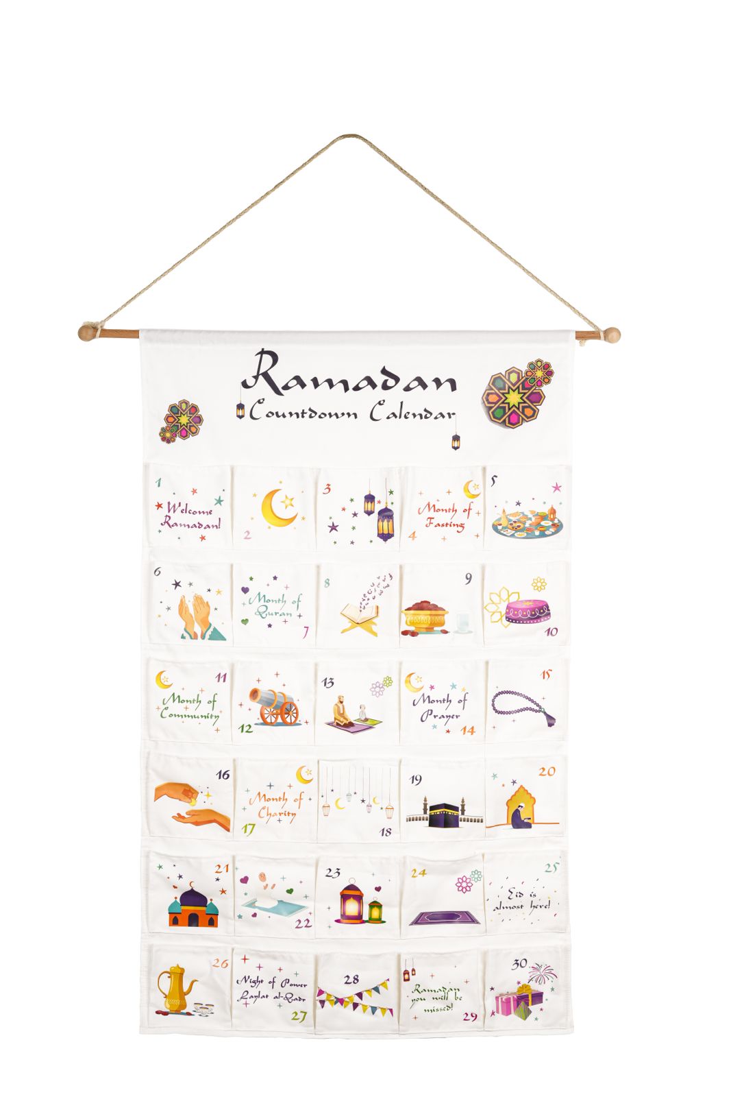 Calendrier du compte à rebours du Ramadan pour les enfants - Canva