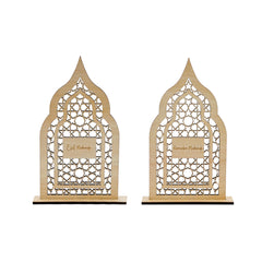Ramadan & Eid Al-Fitr Wooden Door Wreath & Table Display - English