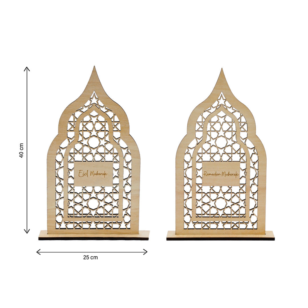 Ramadan & Eid Al-Fitr Wooden Door Wreath & Table Display - English