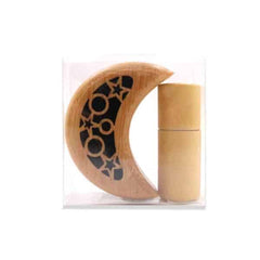 Mini Wooden Oud Incense Burner Gift - Moon Design