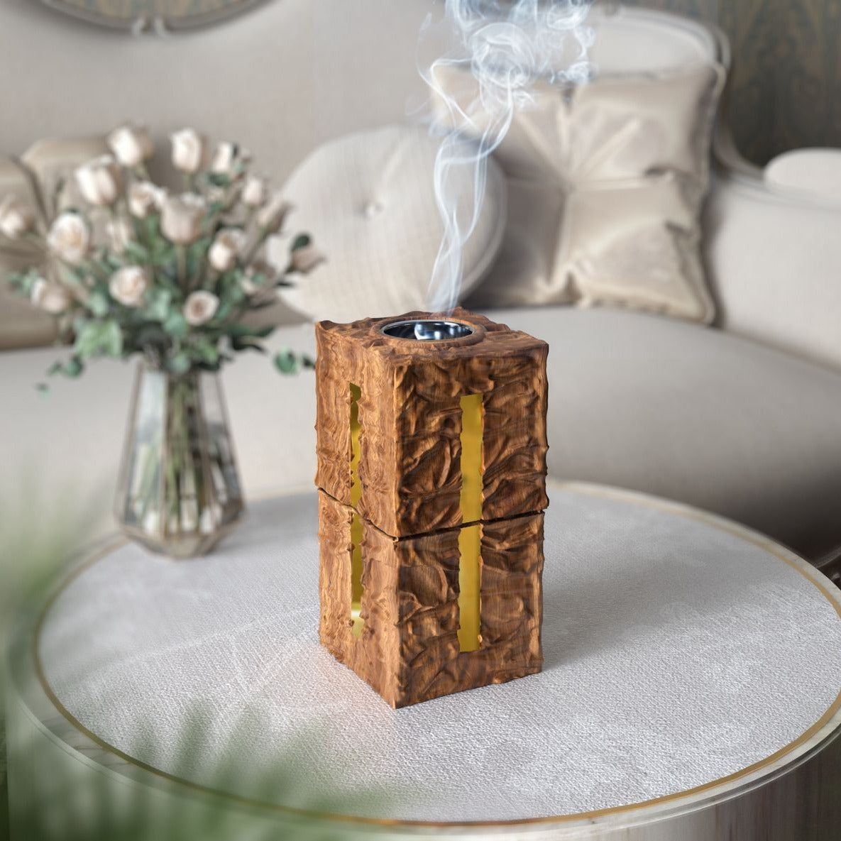 Wooden Acrylic Superposed Incense Burner