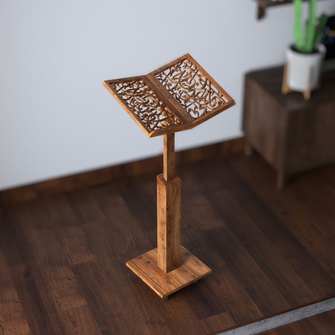 Adjustable Wooden Arabic Caligraphy Quran Stand