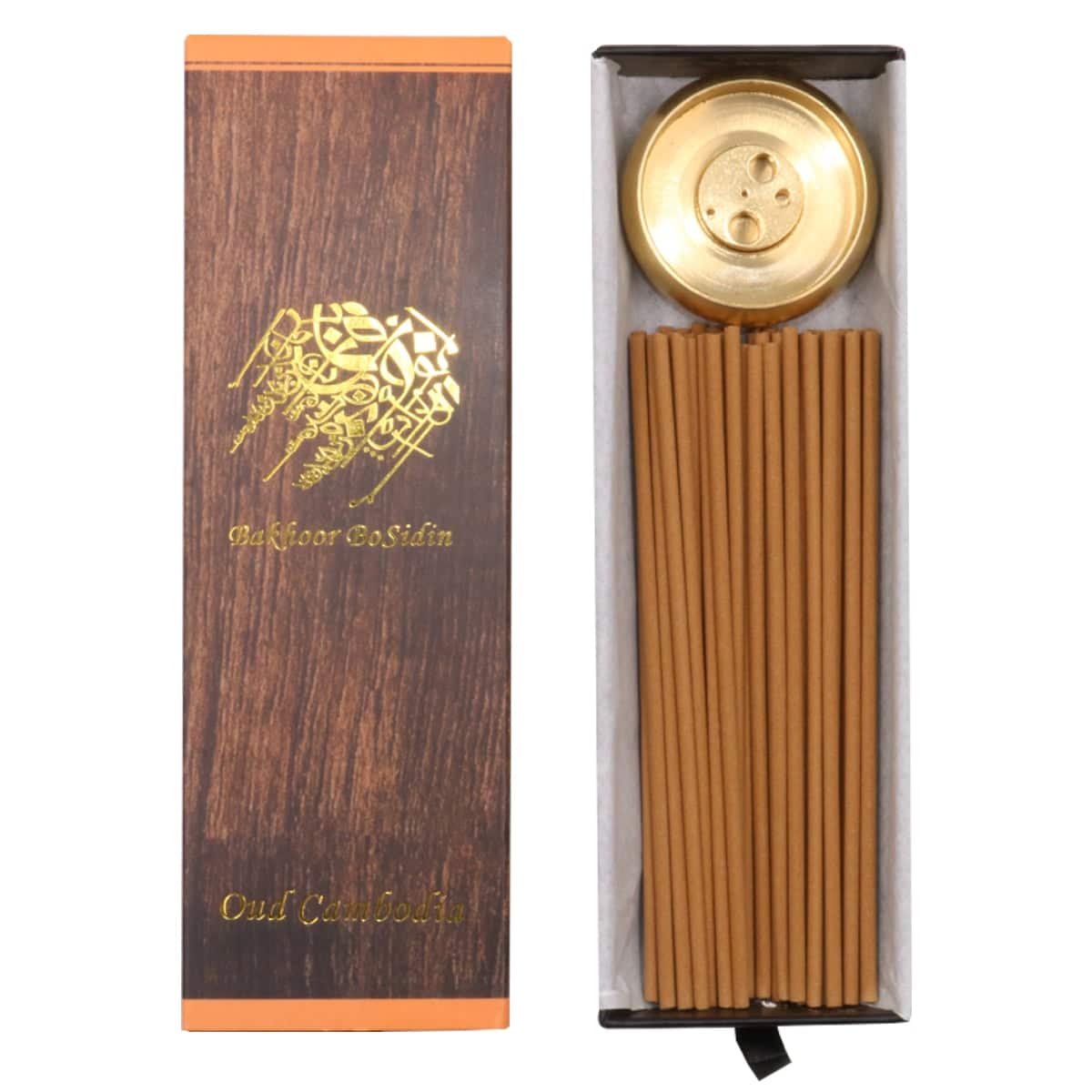 Bakhoor Oud Incense Stick (50pcs - 3mm) with Brass Incense Burner