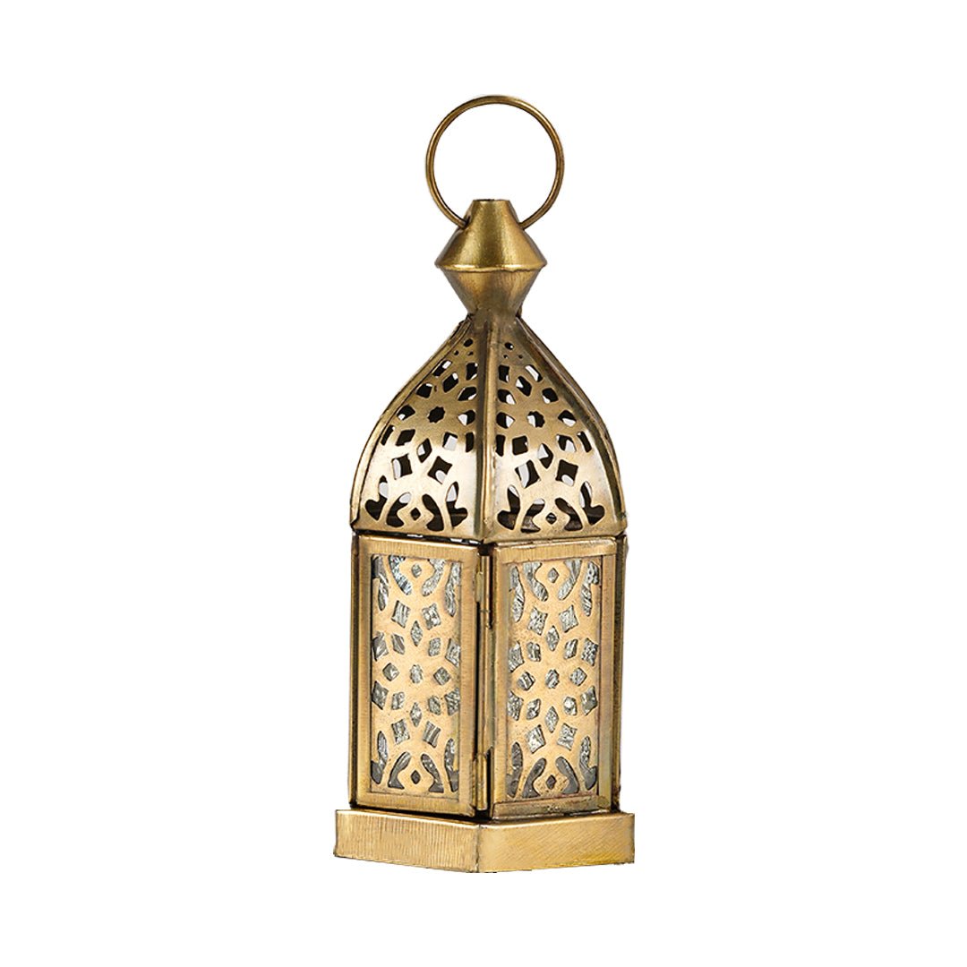 Classic Mini Brass Antique Lantern - Clear Glass