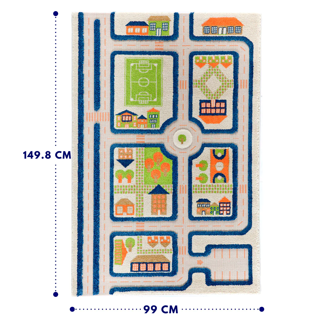 IVI 3D Play Carpet, Traffic Blue Design