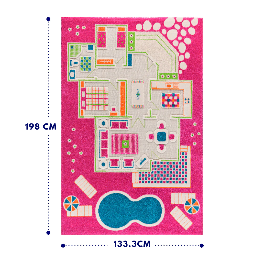 IVI 3D Playhouse Pink Design Carpet
