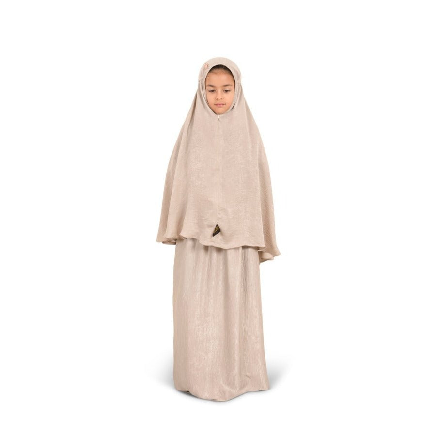Prayer Dress - Muslim Princess 2 Piece Set - Child - Pink Ash Color
