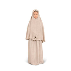 Prayer Dress - Muslim Princess 2 Piece Set - Child - Pink Ash Color