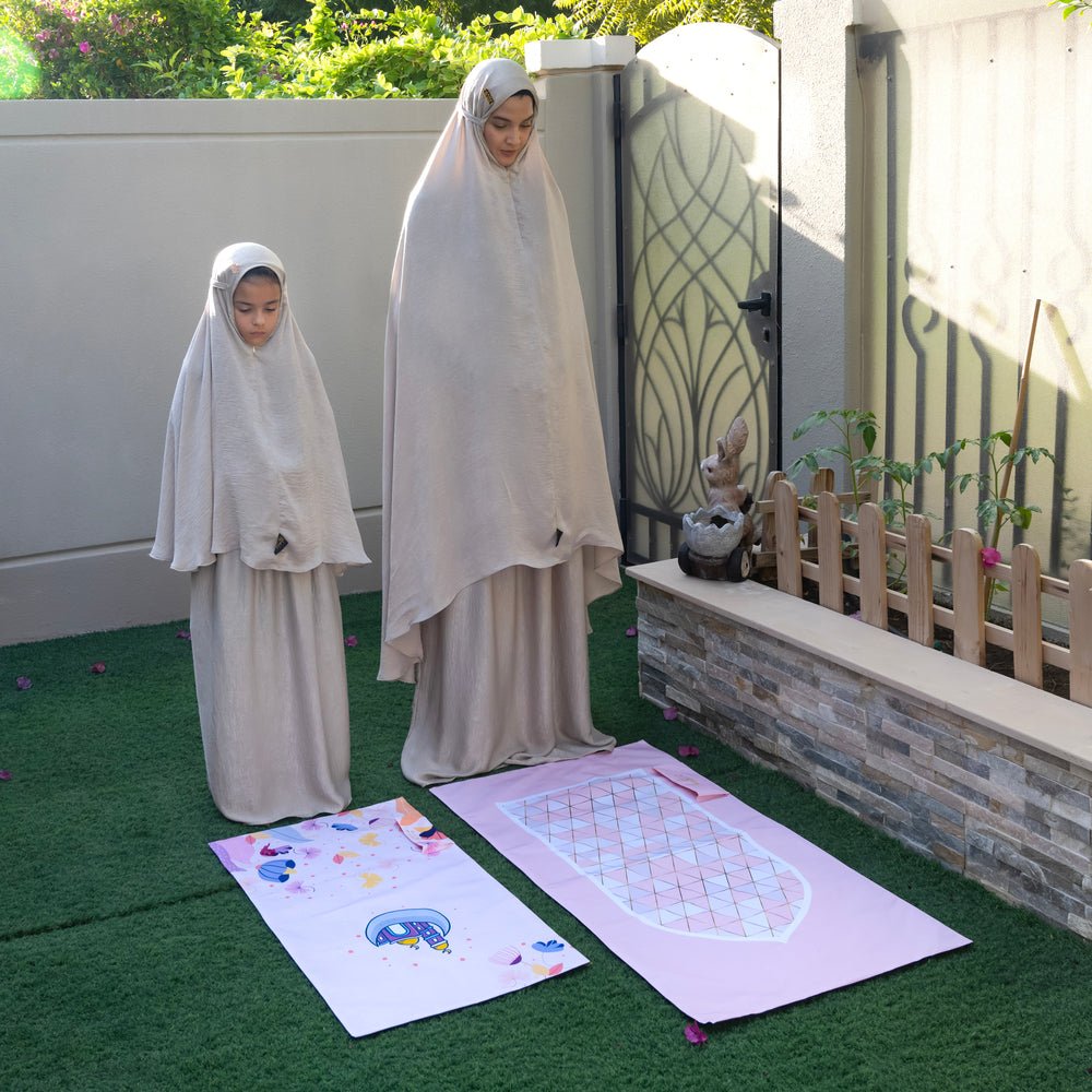 Prayer Dress - Muslim Princess 2 Piece Set - Child - Pink Ash Color