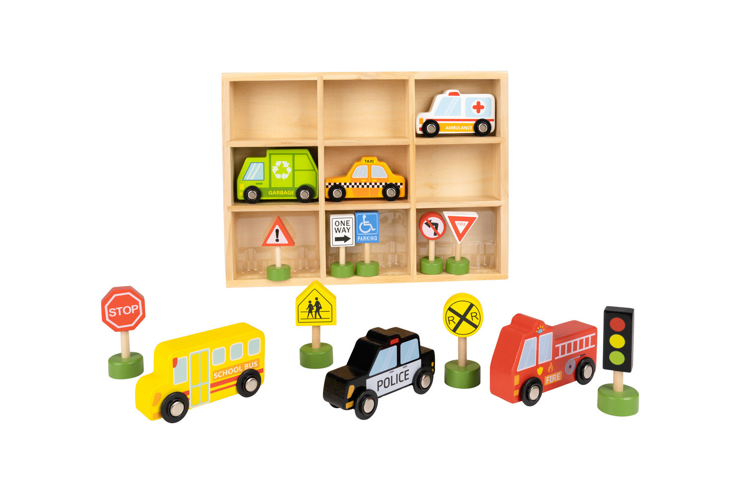 Fun Tribe Wooden Vehicles & Road Signs Set