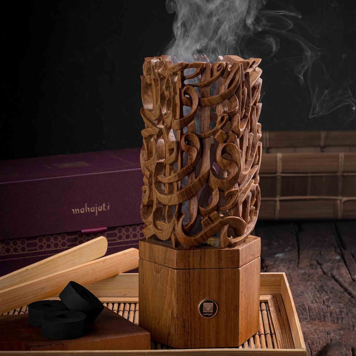 Semi 3D Hexagonal Mubkhara - Teak Wood Carving