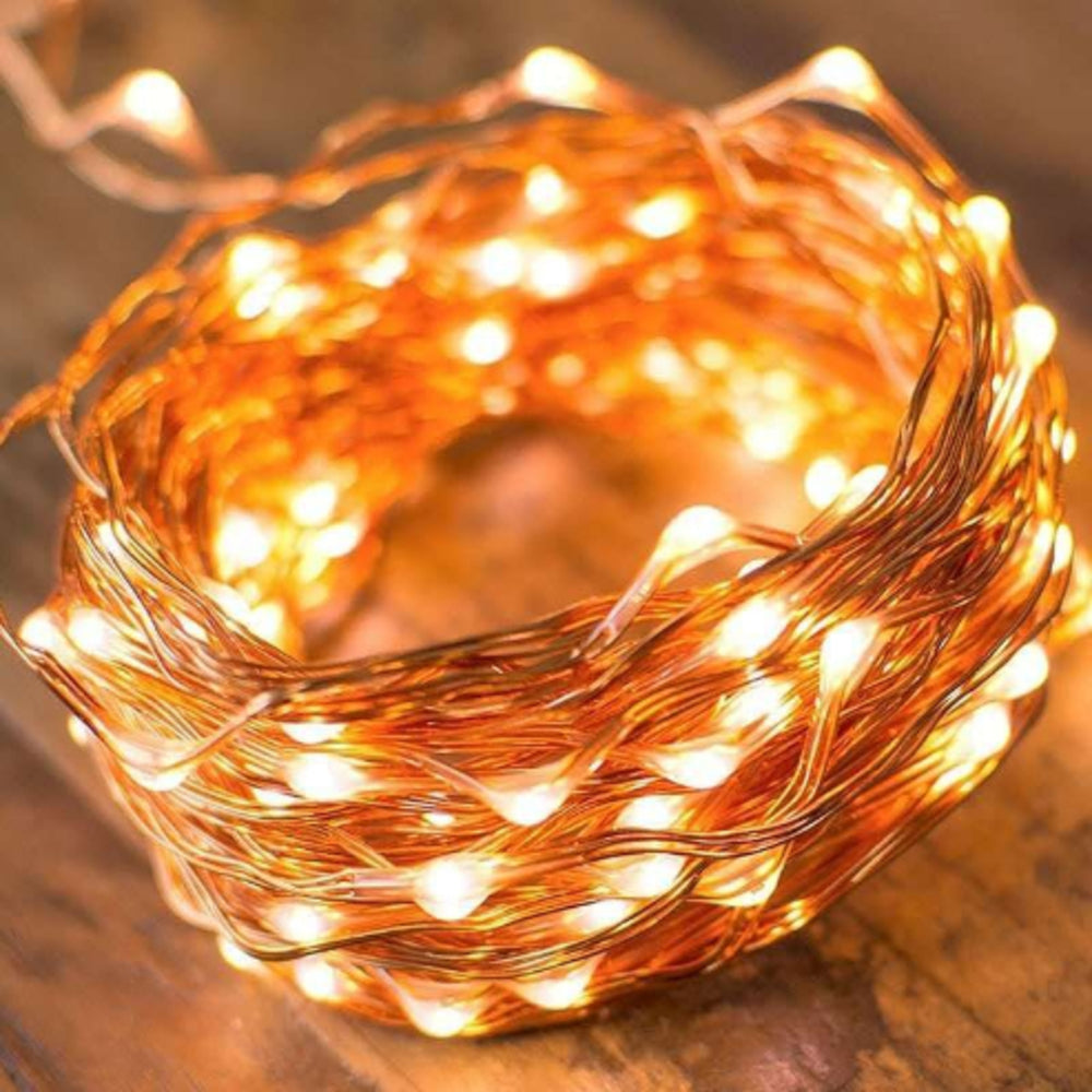 HilalFul String Lights 10m Wire 100 LEDs Home Decor (Warm White) USB powered