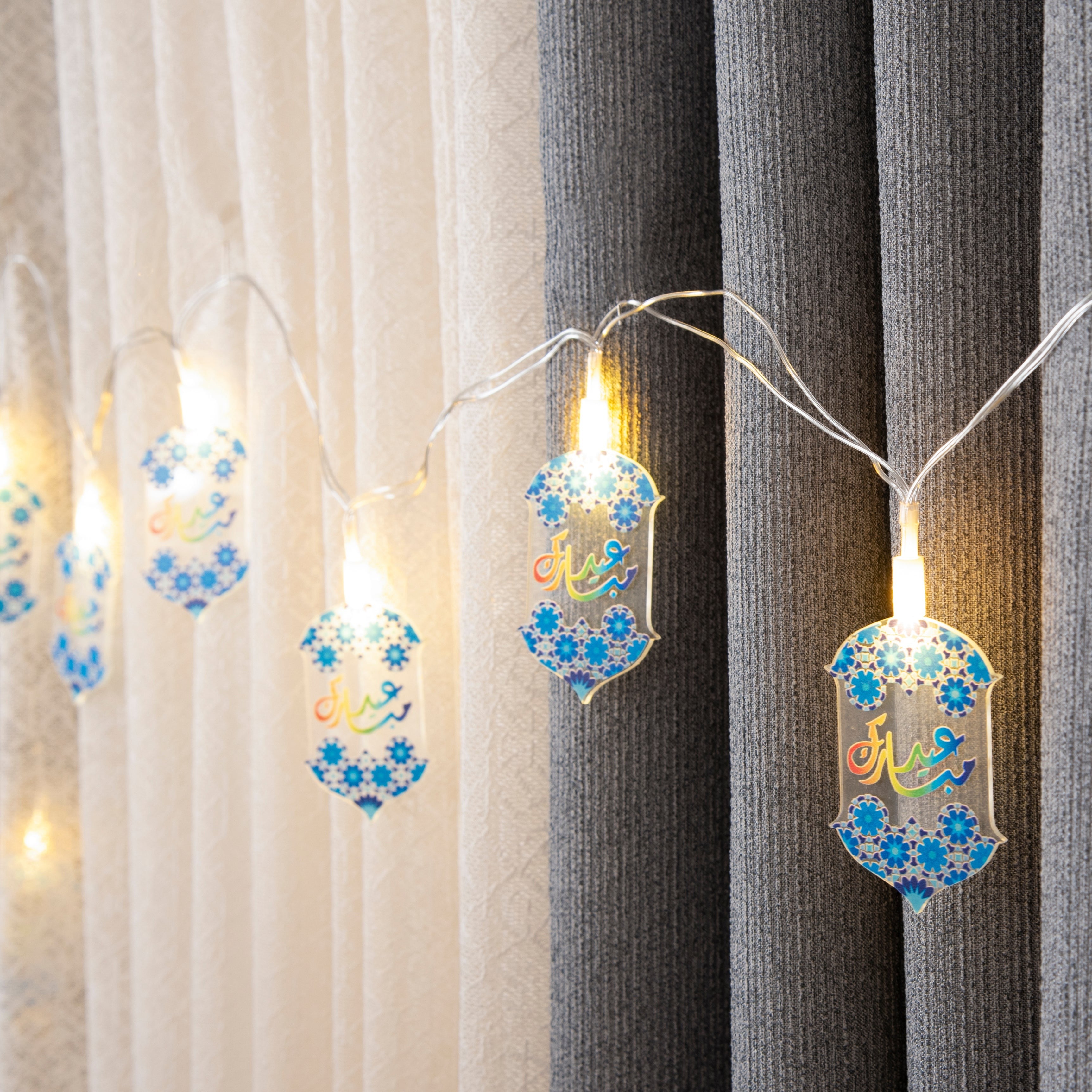 سلسلة مصابيح ليد هلال عيد مبارك