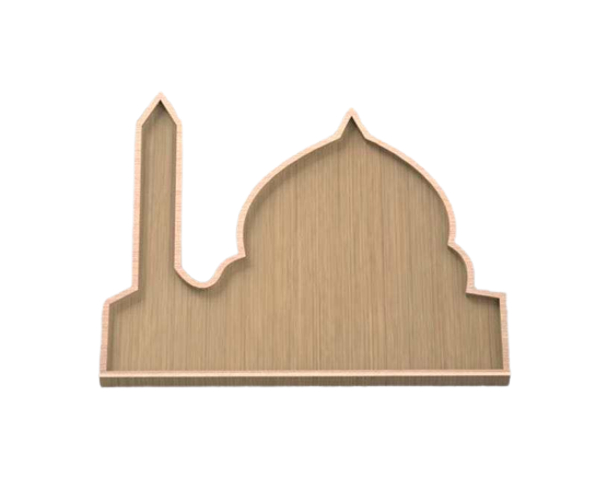 مسجد الهلال - صينية أكاسيا الخشبية