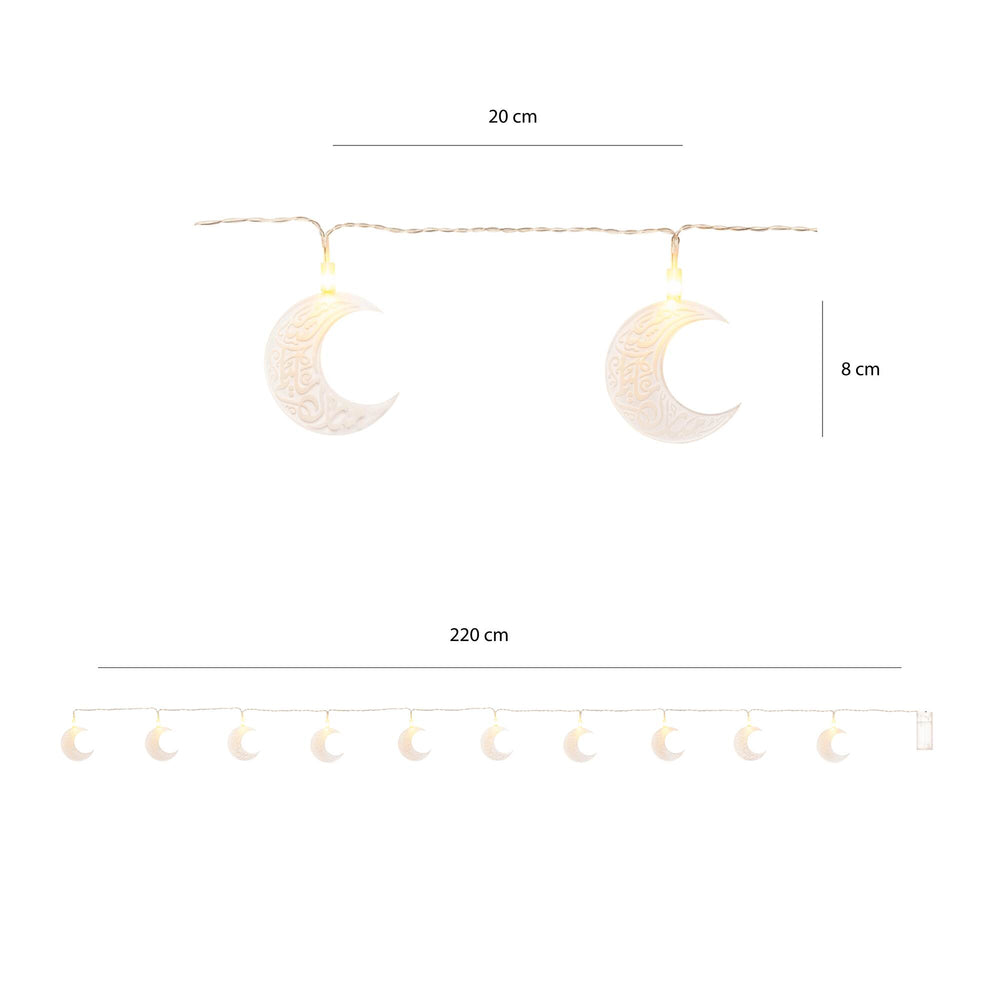 Crescent String Premium acrylic Ramadan Light string, crescent design – HilalFul - UAE ...