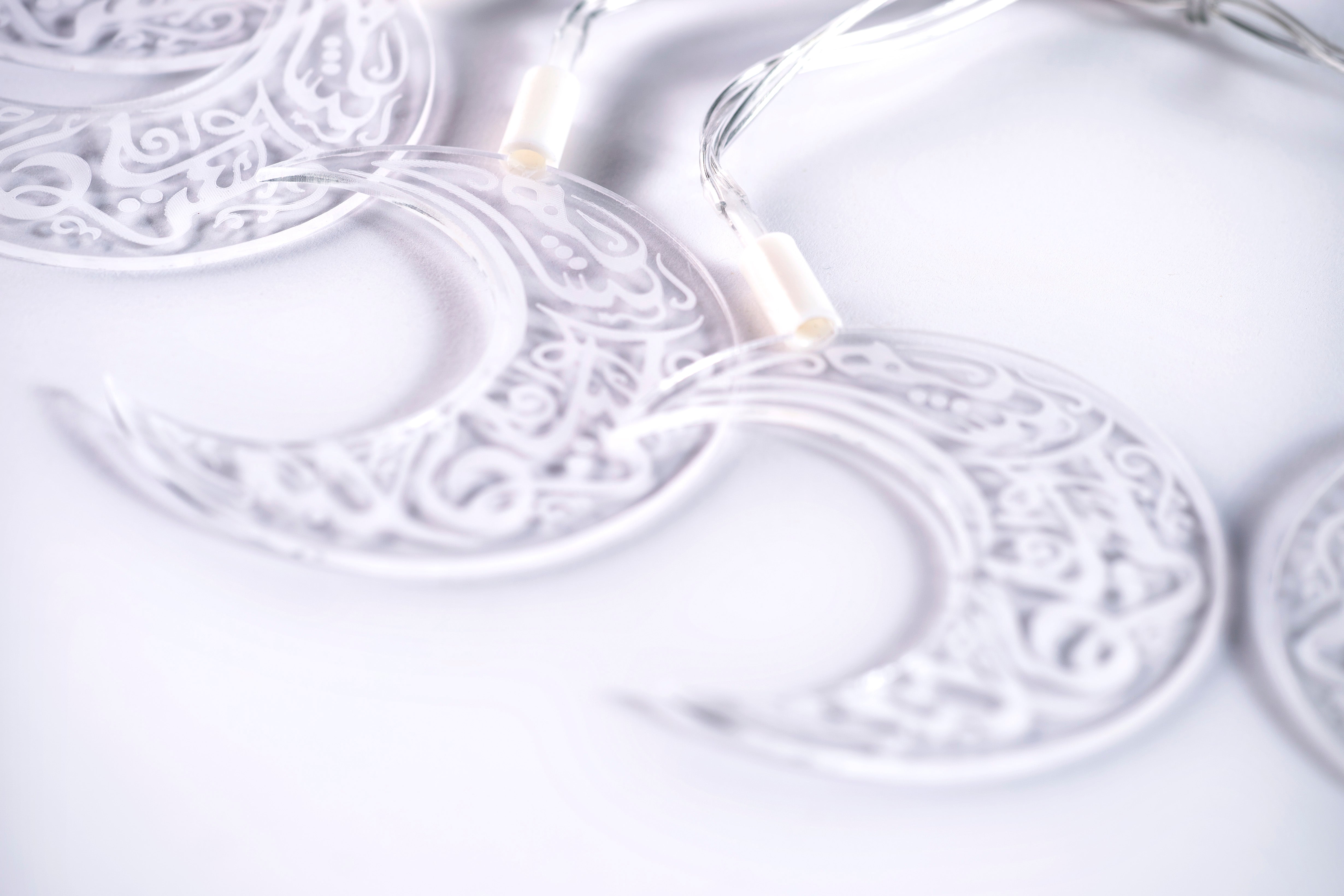 Premium acrylic Ramadan Light string, crescent design