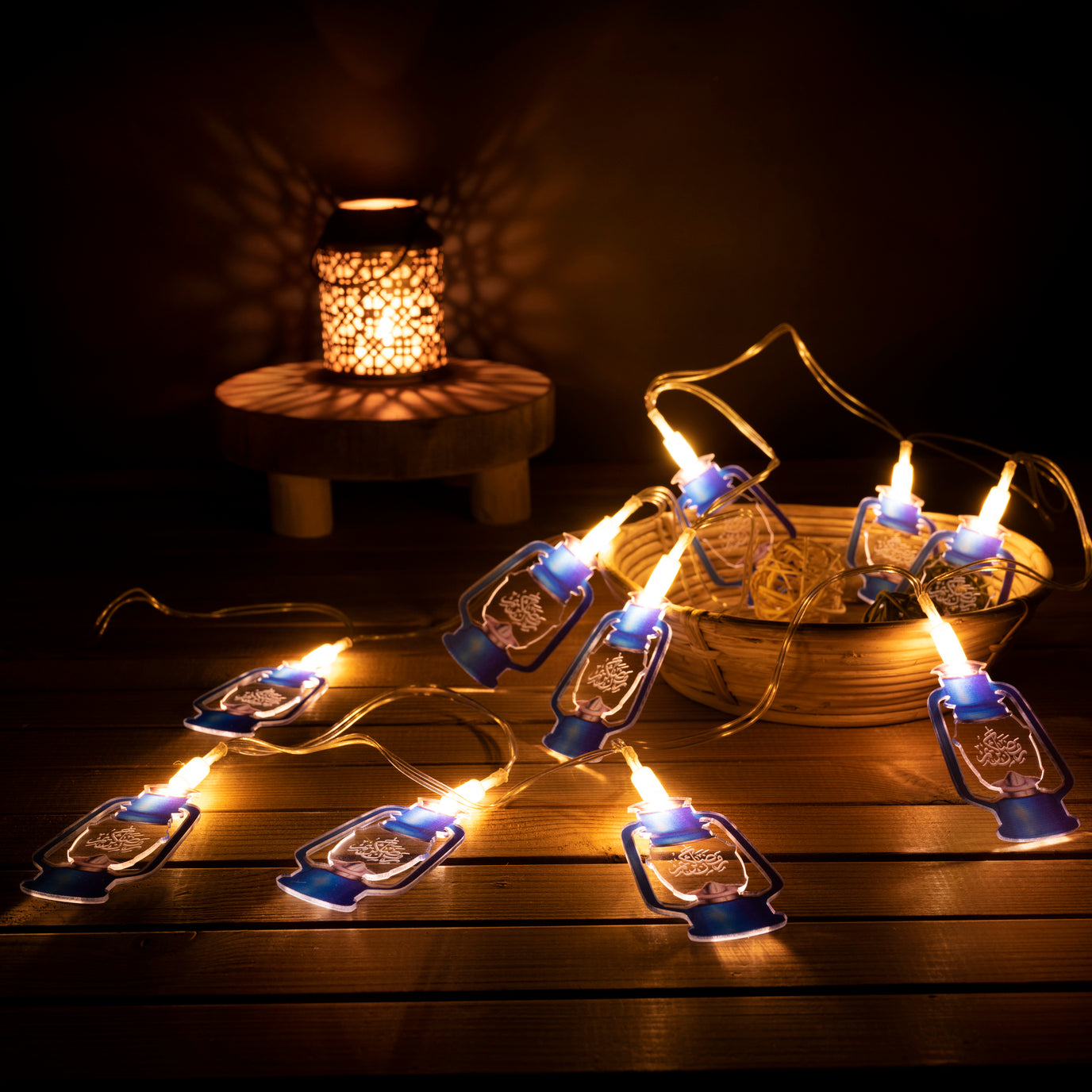 Premium Acrylic Ramadan Light string, Lantern design