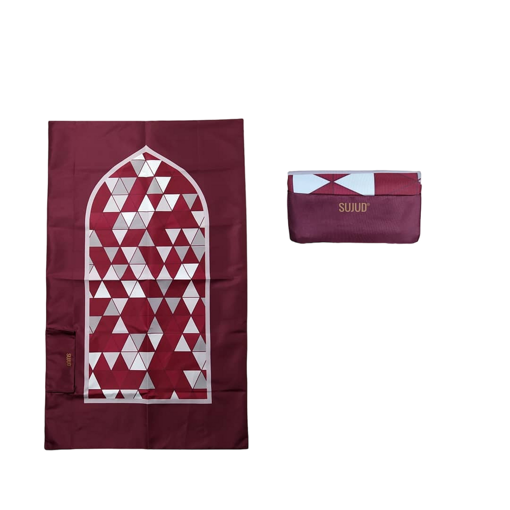 Pocket Prayer Mat - Sujud Red Geo