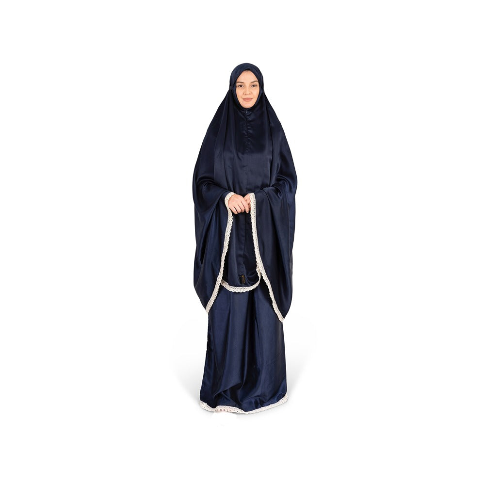 Silky 2 piece prayer set - Navy Blue