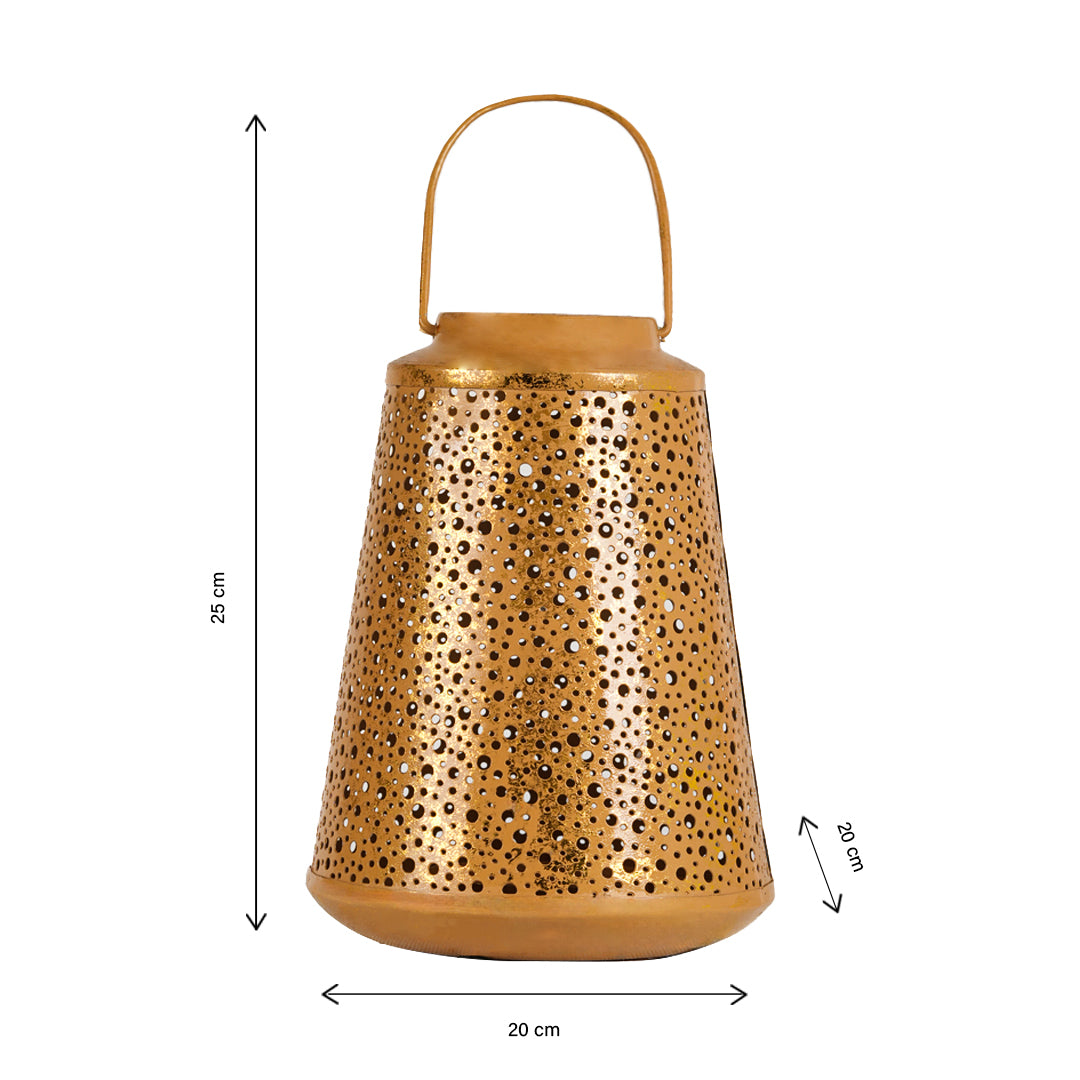 Polka-Dot Carved Golden Lantern