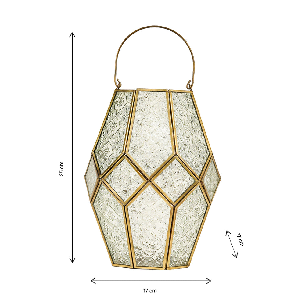 
                      
                        Contemporary Golden Lantern - Embossed Glass
                      
                    