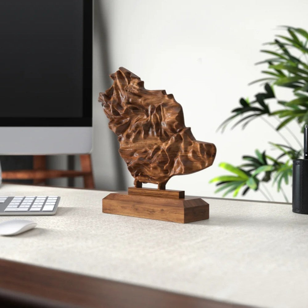 KSA Wooden Map Table Deco