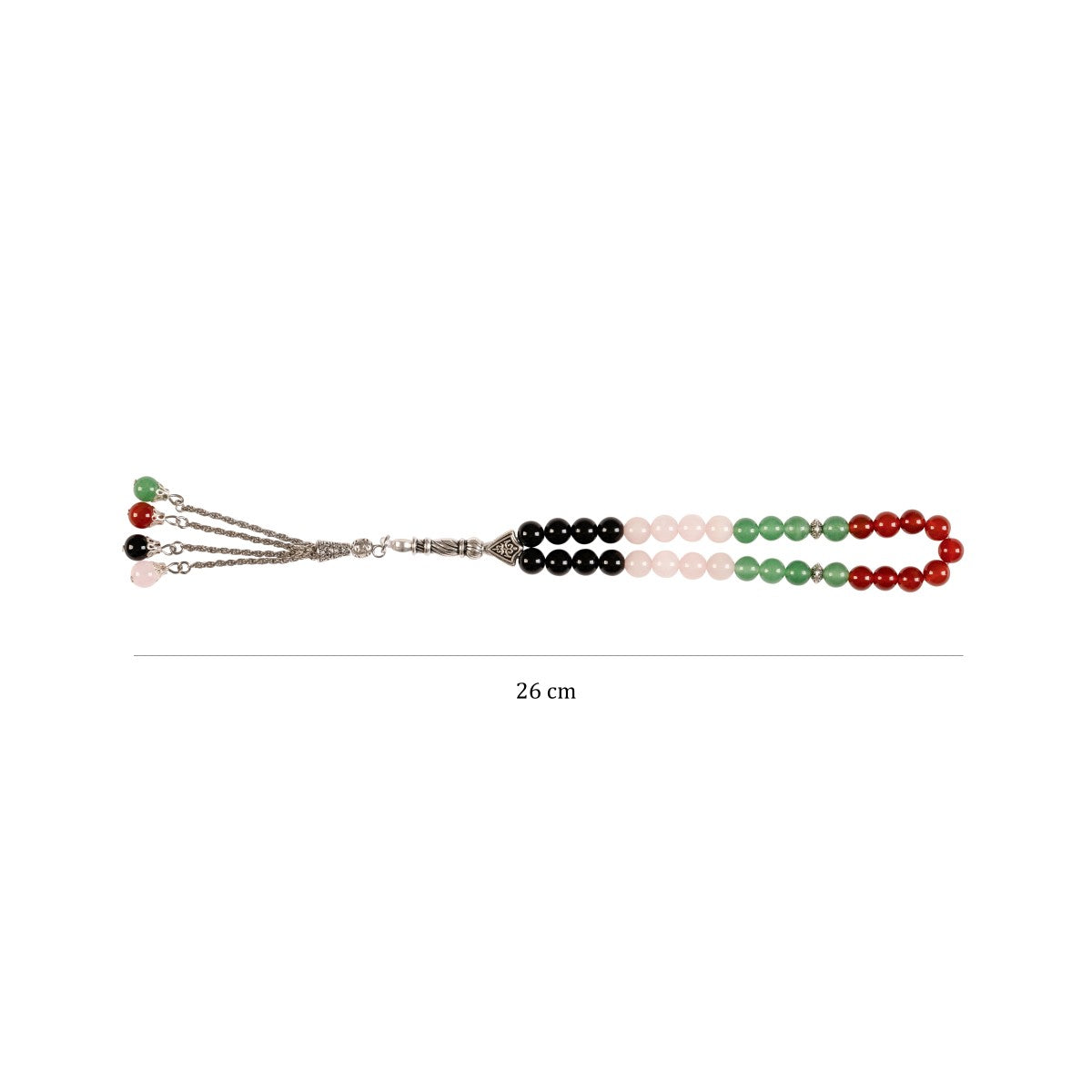 Perles de prière couleur drapeau des Émirats arabes unis (33 perles)