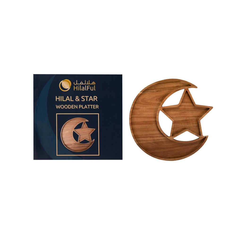 Hilal & Star Wooden Platter