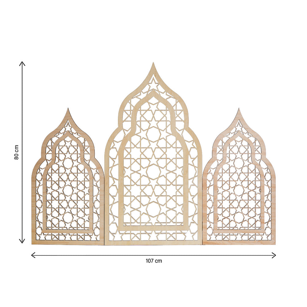 Display For Mosque Trio Mosque Wooden Display – HilalFul - UAE Store