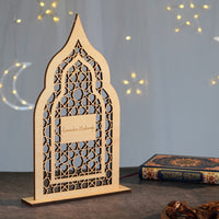 Couronne de porte en bois et décoration de table pour le Ramadan et l'Aïd el-Fitr