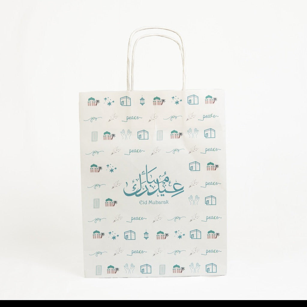 Eid Mubarak HilalFul Theme Paper Bags 20x26x8 cm (pack of 12)