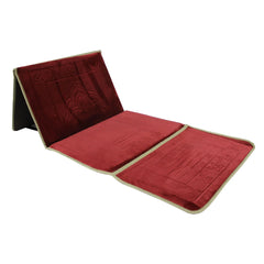 Foldable Prayer Mat with Back Support -Red