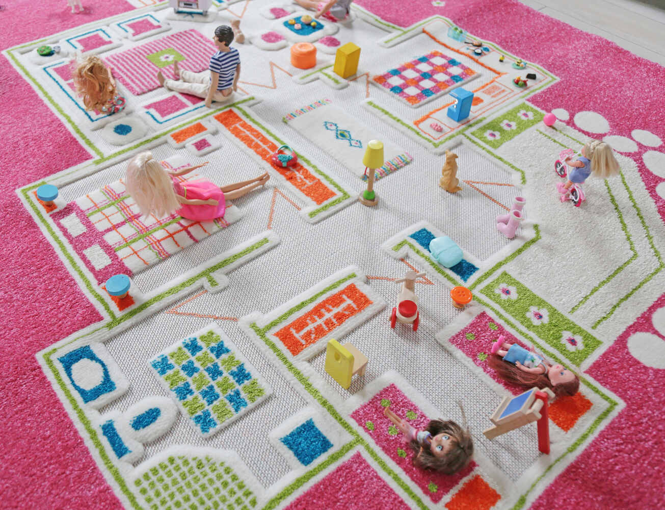 IVI 3D Playhouse Pink Design Carpet