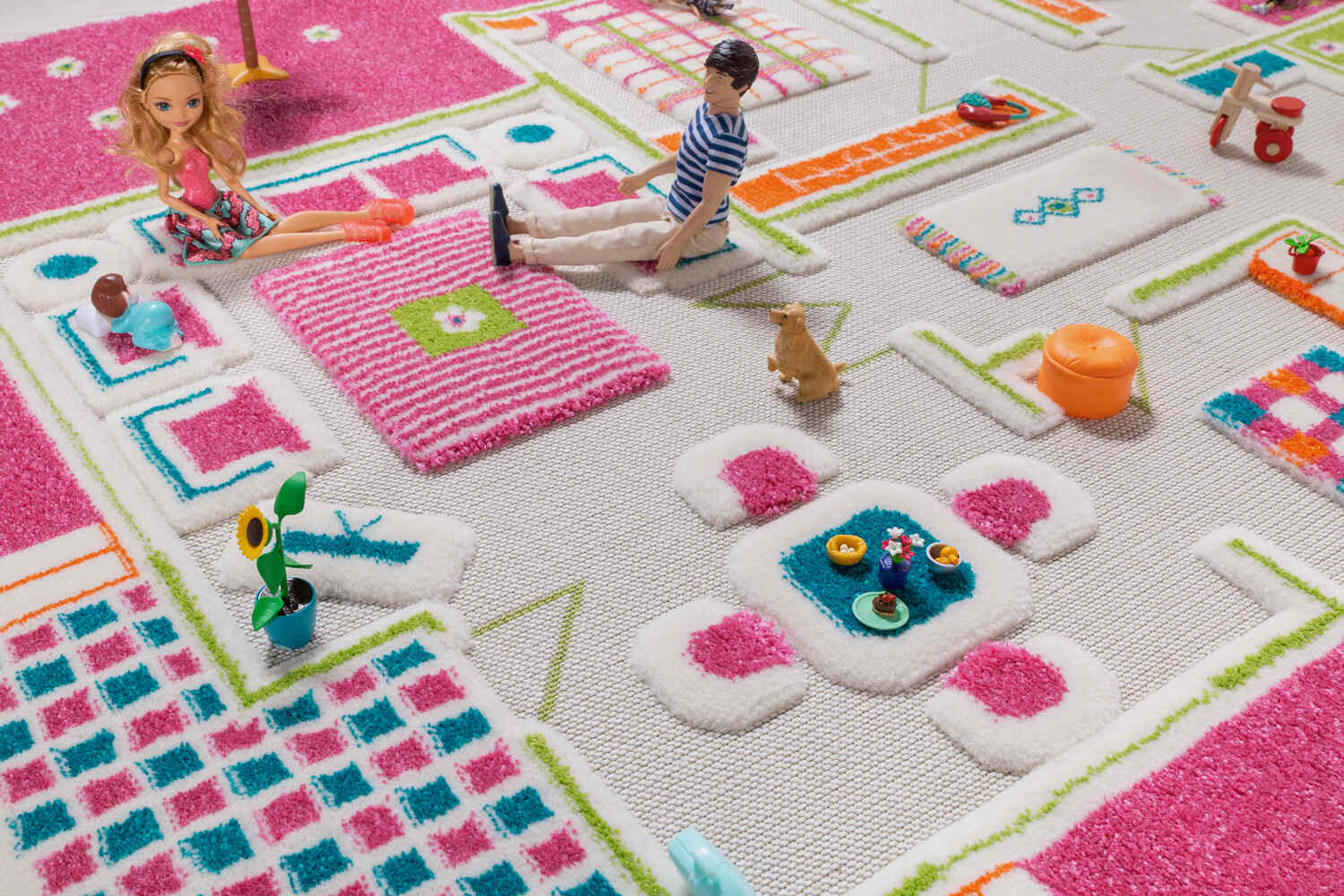 Tapis design rose Playhouse IVI 3D