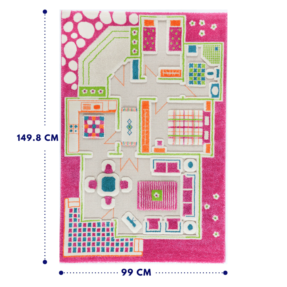 Tapis design rose Playhouse IVI 3D