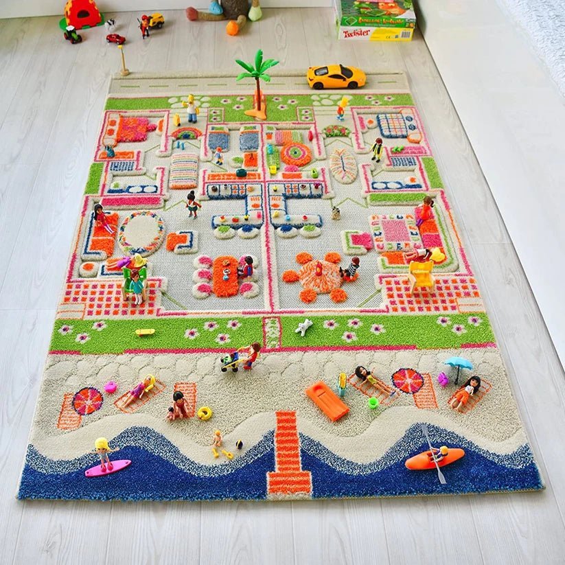 Tapis de jeu IVI 3D, design Beach Playhouse - Taille moyenne