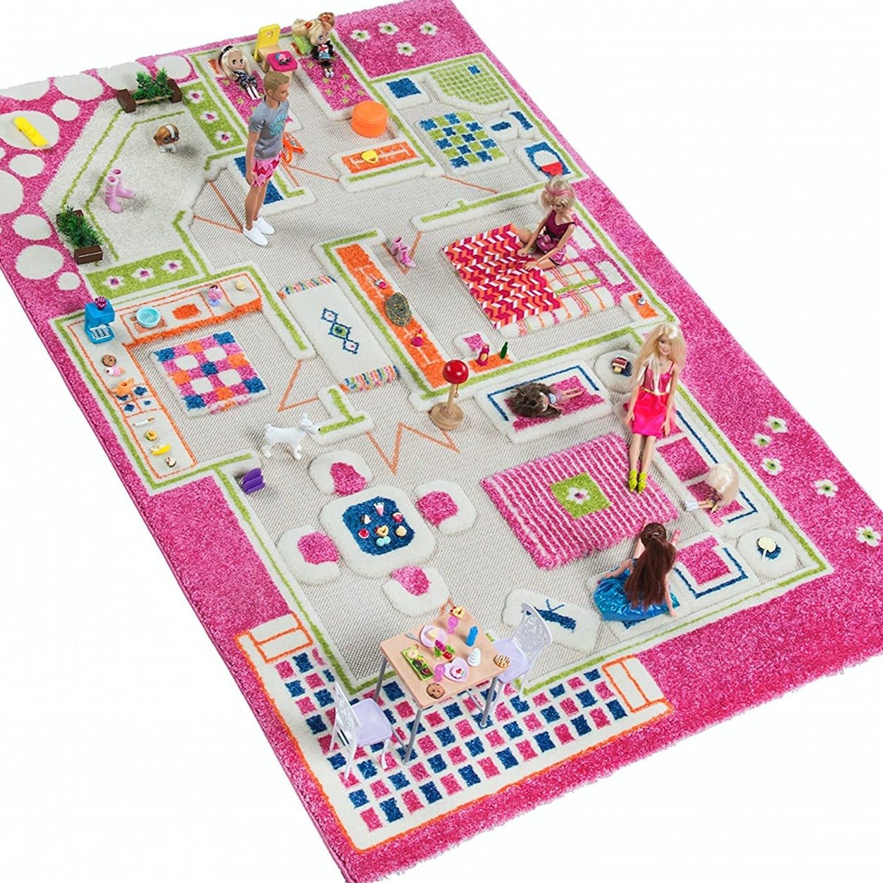 Tapis design rose Playhouse IVI 3D