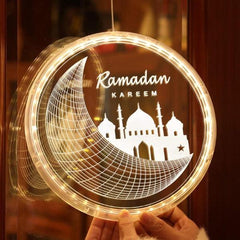 Décoration lumineuse - Mosquée du croissant du cercle Ramadan Kareem